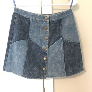 She + Sky Blue Denim Mini Skirt